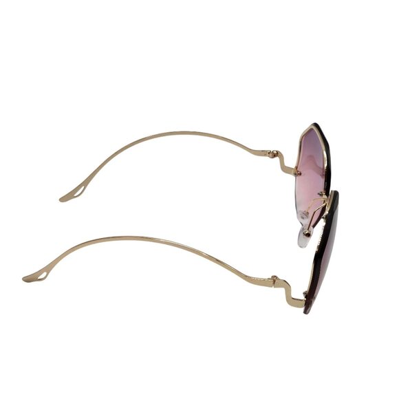 Large Frame Sunglasses Pink Purple Fade Streetwear Preppy Hippy Love Cute Chunky - Picture 5 of 16